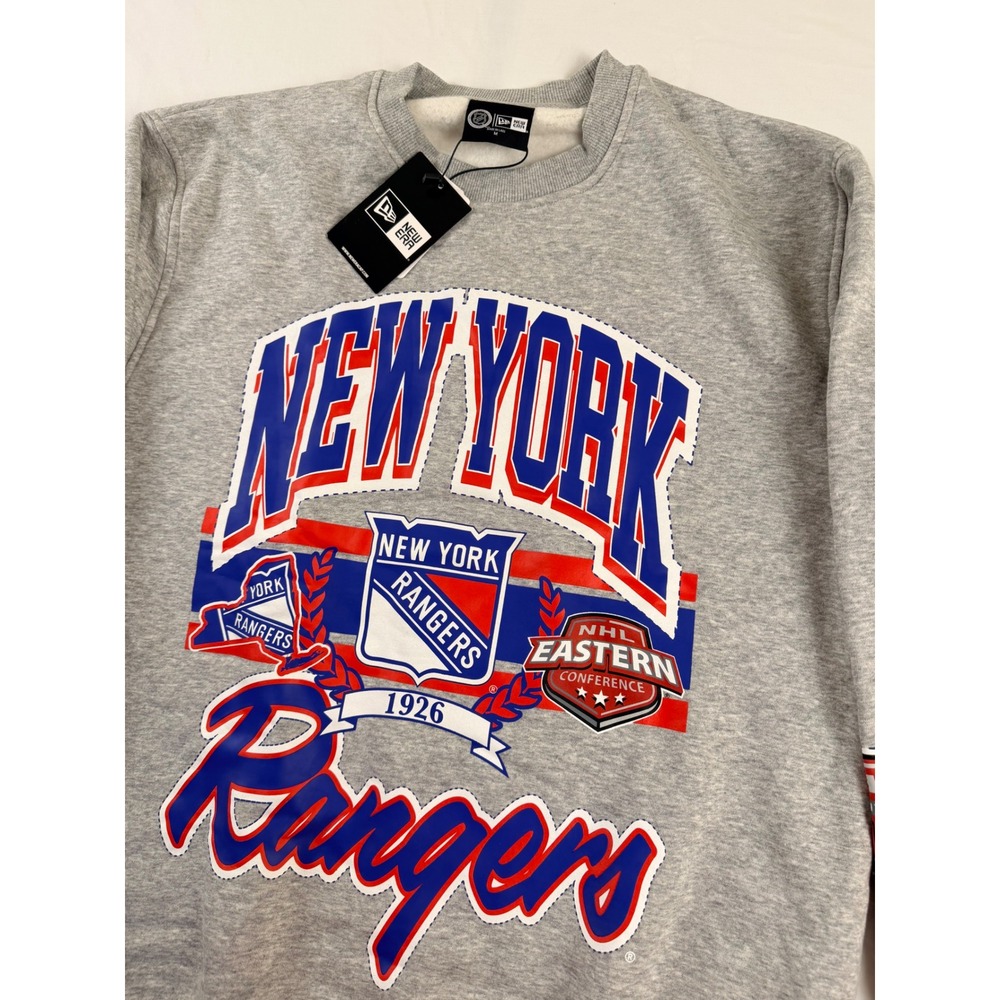 New Era New York Rangers Sweatshirt Mens Medium Gray NHL Eastern Conference NWT
